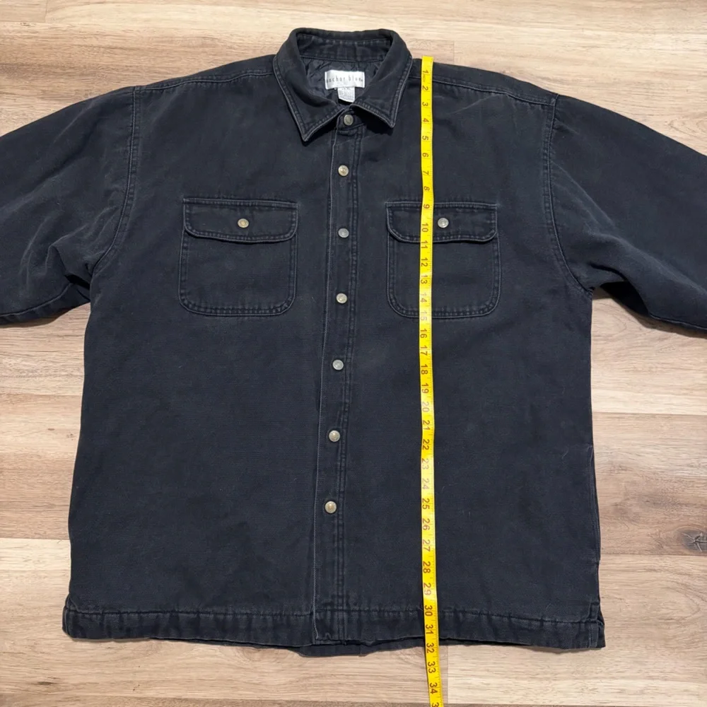 Vintage Anchor Blue Men’s Quilted Work Jacket Black Canvas Size XL